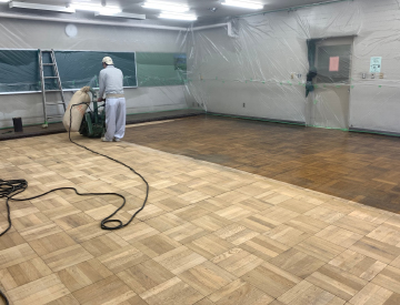 木床サンディング塗装工法