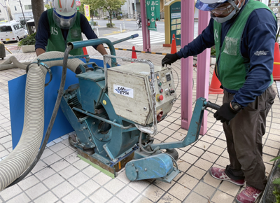 集合住宅エントランス/磁器タイル表層防滑処理